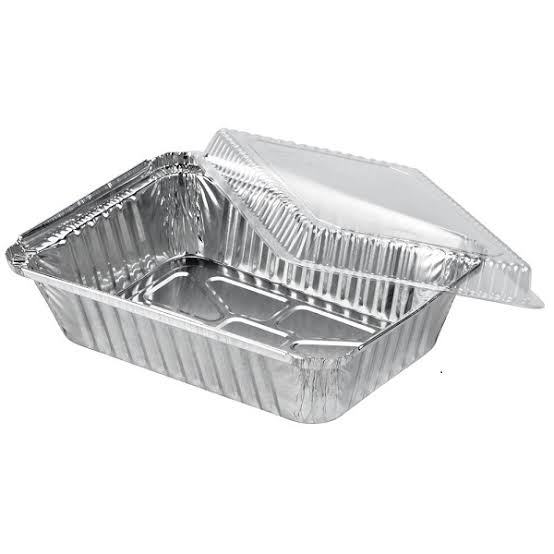 Aluminum foil tray with clear lid